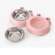 thumbnail image 3 of Cuencos de acero inoxidable para mascotas, cuencos dobles para comida y agua para perros, gatos y conejos, comedero antideslizante para mascotas con modelo bonito, 2 uds., 3 of 5