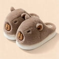thumbnail image 6 of Wovix Slippers for Women and Men Capybara Winter Fuzzy Cozy House Shoes Cute Warm Soft Indoor Bedroom Memory Foam Thermal Footwear Brown 37, 6 of 6