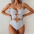 thumbnail image 5 of Guluxicc Bohemain One Piece Swimsuit for Women Spaghetti Strap Cut Out High Waist Push-Up Padded Bathing Suit Summer Beach Swimwear, 5 of 6
