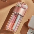 thumbnail image 5 of ABPETE Tea InfuserBottle, 420ml/14oz Double Layer Stainless Steel Leakage Proof Glass Water Bottle Travel Water Separation Tea Bottle Mug Cup for Office Travel Home(rose gold), 5 of 18