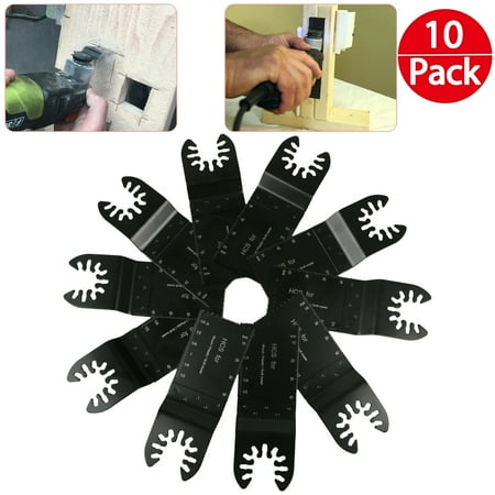 TSV 10 Pcs Mixed Universal Multitool Blades, Oscillating Tool Blades Quick Release Saw Blades for Metal/wood/plastic, Compatible with Most of Oscillating