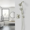 thumbnail image 3 of Proox  Drill-Free 5" Rain Shower Handheld Showerhead Combo Stainless Steel Slide Bar(Valve Included) - 5 Brushed Nickel Brushed, 3 of 5
