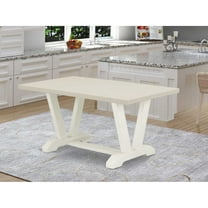 VT026 - Dining Table with Linen White Top and Wirebrushed Linen White Leg