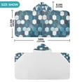 thumbnail image 4 of Yayeee Kids Hooded Towel with Hand Pockets Beach Soft Absorbent Bath Wrap 50 x 23.5 inch, Dark Blue Hexagon Patterns, 4 of 5