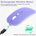 thumbnail image 3 of 2.4GHz & Bluetooth Rechargeable Mouse for Oppo A16s Bluetooth Wireless Mouse Designed for Laptop / PC / Mac / iPad pro / Computer / Tablet / Android Violet Purple, 3 of 4