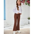 thumbnail image 2 of Arshiner Girls' Leggings High Waisted Stretch Bell Bottom Solid Color Athletic Classic, 2 of 6