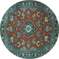 thumbnail image 1 of Ahgly Company Indoor Round Persian Light Blue Traditional Area Rugs, 7' Round, 1 of 4