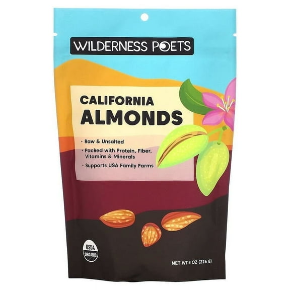 Wilderness Poets, Organic California Almonds, 8 oz Pack of 3