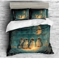 thumbnail image 2 of REALIN Arctic Night View Penguin Bedding Cartoon Cute Penguin Duvet Cover Set Girl Boy Kids Bed Sets 3/4PCS Quilt Covers/Sheets/Pillow Shams,Twin/Full/Queen/King, 2 of 6