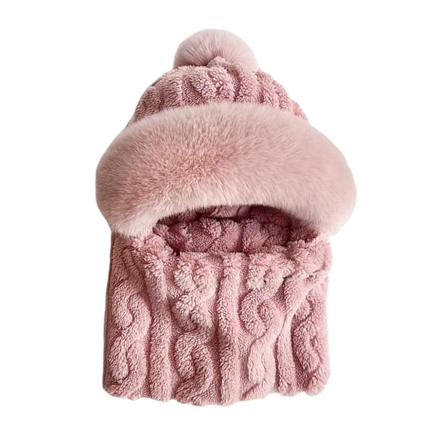 TQEHS Gorro de punto térmico de una pieza para ciclismo, cálido, resistente al viento, de felpa y esponjoso, S3L0