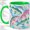 Green, variant on Pastel Ocean Fish Accent Mug, 11oz Ceramic Coffee Cup for Fish Lovers