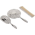 thumbnail image 3 of 3 pc Silver Chrome Girls Vanity Set Comb Brush Mirror., 3 of 4