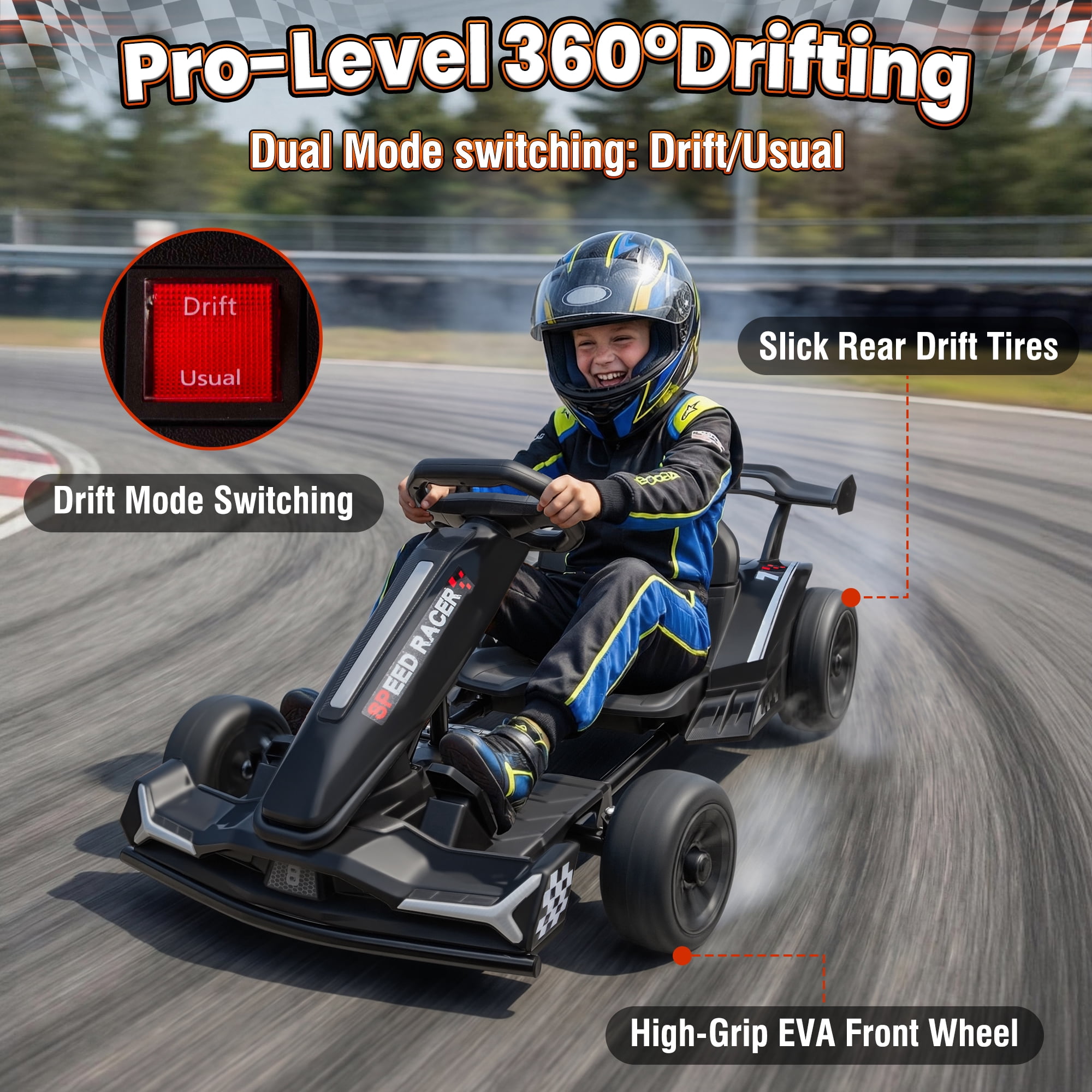 artvenfil joyohoy専用ページ Joyracer 24V Go Kart for Kids 6-12, 2x400W Motors Electric Drift