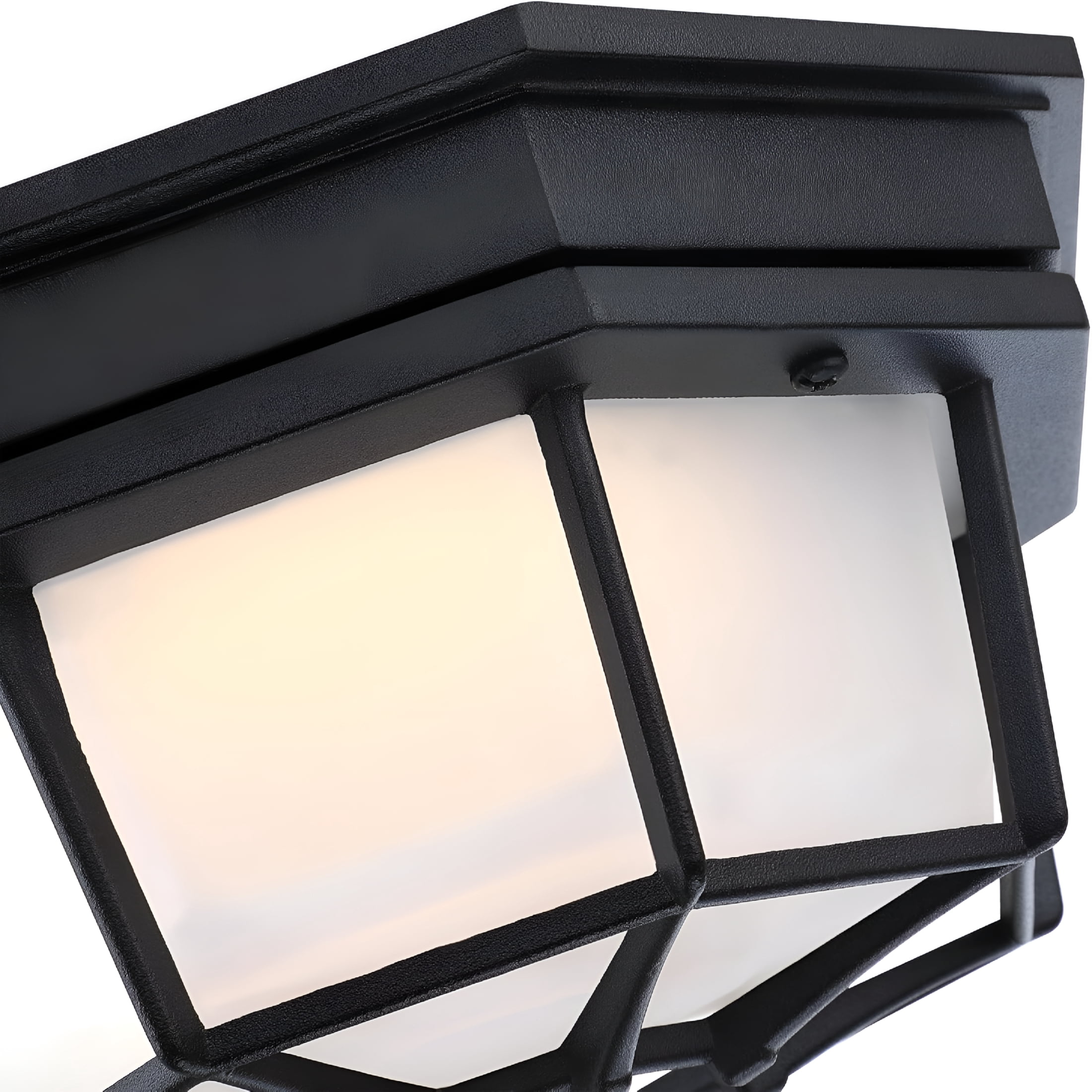 HIBIBUD 8.5” Black Flush Mount Led Ceiling Light 2700K 3000K 3500K 4000K 5000K Octagonal Outdoor Porch Lights Outside Ceiling Light for Patio,Aluminum Alloy and Glass,14W,120V,750Lm-1000Lm