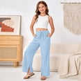 thumbnail image 6 of Gunia Girl Wide Leg Pants Casual Soft Stretch Comfy Everyday Playwear Trousers With Elastic Waist Toddler Kids Pants 4-14 Years, 6 of 8