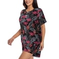 thumbnail image 2 of Naloa Colorful Hawaii Palms Women's Short-Sleeved Pajama Set, Loungewear, Summer pajamas, Breathable Cozy - 3X-Large, 2 of 9