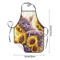 thumbnail image 6 of Zufioo Daisy Sunflower Lazy Cat Print Tie-up Apron, Unisex Kitchen Apron - Oil-proof, Stain-proof and Waterproof, Suitable for Restaurants and Service Industries-One Size, 6 of 9