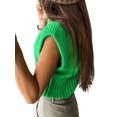 thumbnail image 6 of Seyurigaoka Women Sleeveless High Turtleneck Fitted Tank Mock Neck Ribbed Knit Solid Tank Tops Knitted Cutout Cropped Cami Vest, 6 of 9