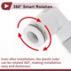 thumbnail image 5 of Conectores de rosca hembra de 90 grados para accesorios de aire Unique Bargains 3/8" Plástico Metal 3/8" BSPT 5 Pcs Blanco Plateado, 5 of 7
