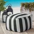thumbnail image 2 of Better Homes & Gardens Dream Bean 20" x 20" Black and White Striped Square Patio Bean Bag Ottoman, 2 of 9