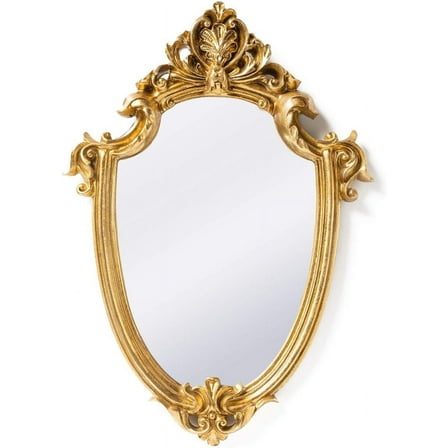 11.6 x 9 Inch Very Small Decorative Wall Mirror Gold Shield Shape(gold)