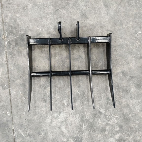 TYPHON Rake: Mini Excavator Attachment for Grading, Leveling, Loosening, and Removing Surface Soil