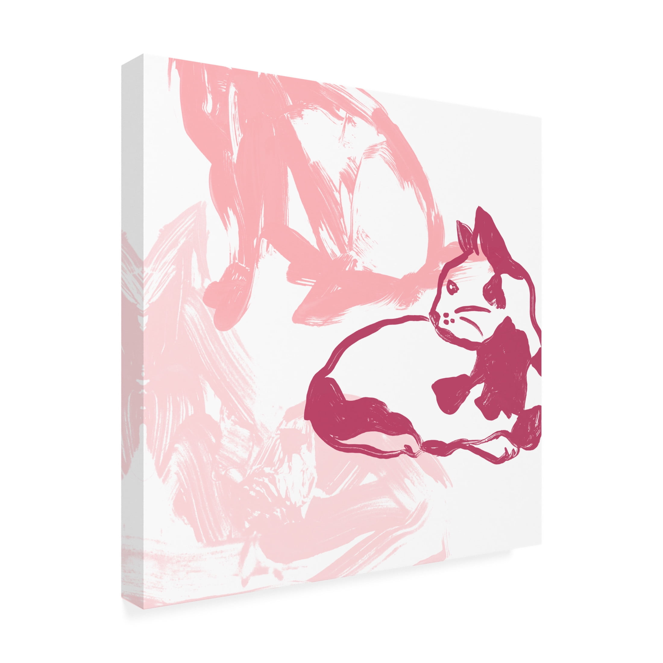 Canvas Wall Art - June Erica Vess 'Paint Box Cats VIII' Wall Art for Living Room, Bedroom, or Office Décor by Trademark Fine Art - 24 x 24 Inches