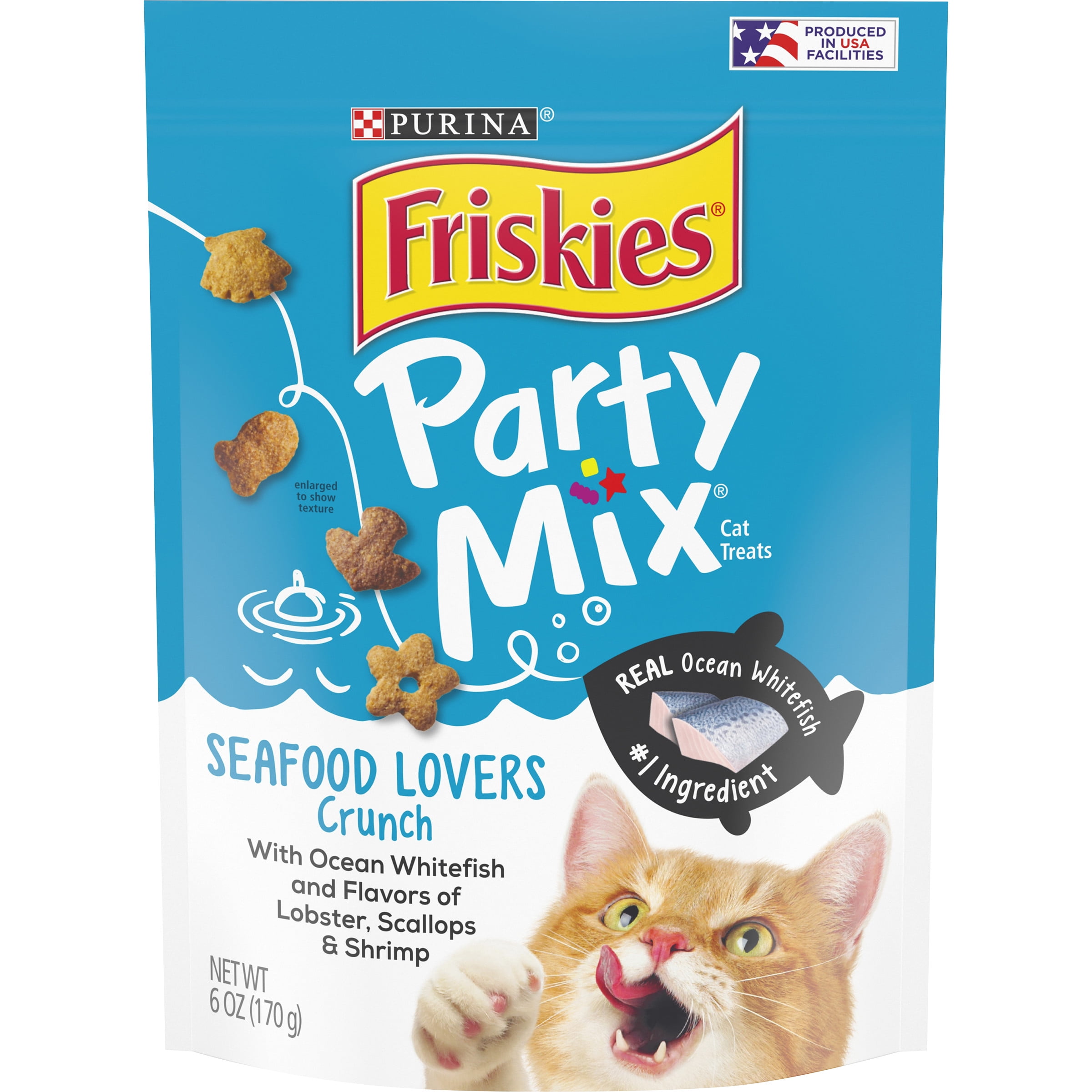 Purina Friskies Lobster Scallops & Shrimp Flavor Treats for Cats, 6 oz Pouch