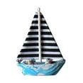 thumbnail image 1 of Barco de vela tropical hecho a mano para decoración de hogar, oficina, club y hotel. Raya negra blanca, 1 of 9