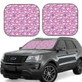 thumbnail image 6 of Kdxio Skull Blue Flower Print 2-Piece Sun Shade Front Windshield - Foldable Car Front Window Sunshades for Most Sedans SUV Truck, 6 of 6