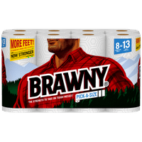 Brawny Paper Towels, Pick-A-Size, 8 Large Plus Rolls
