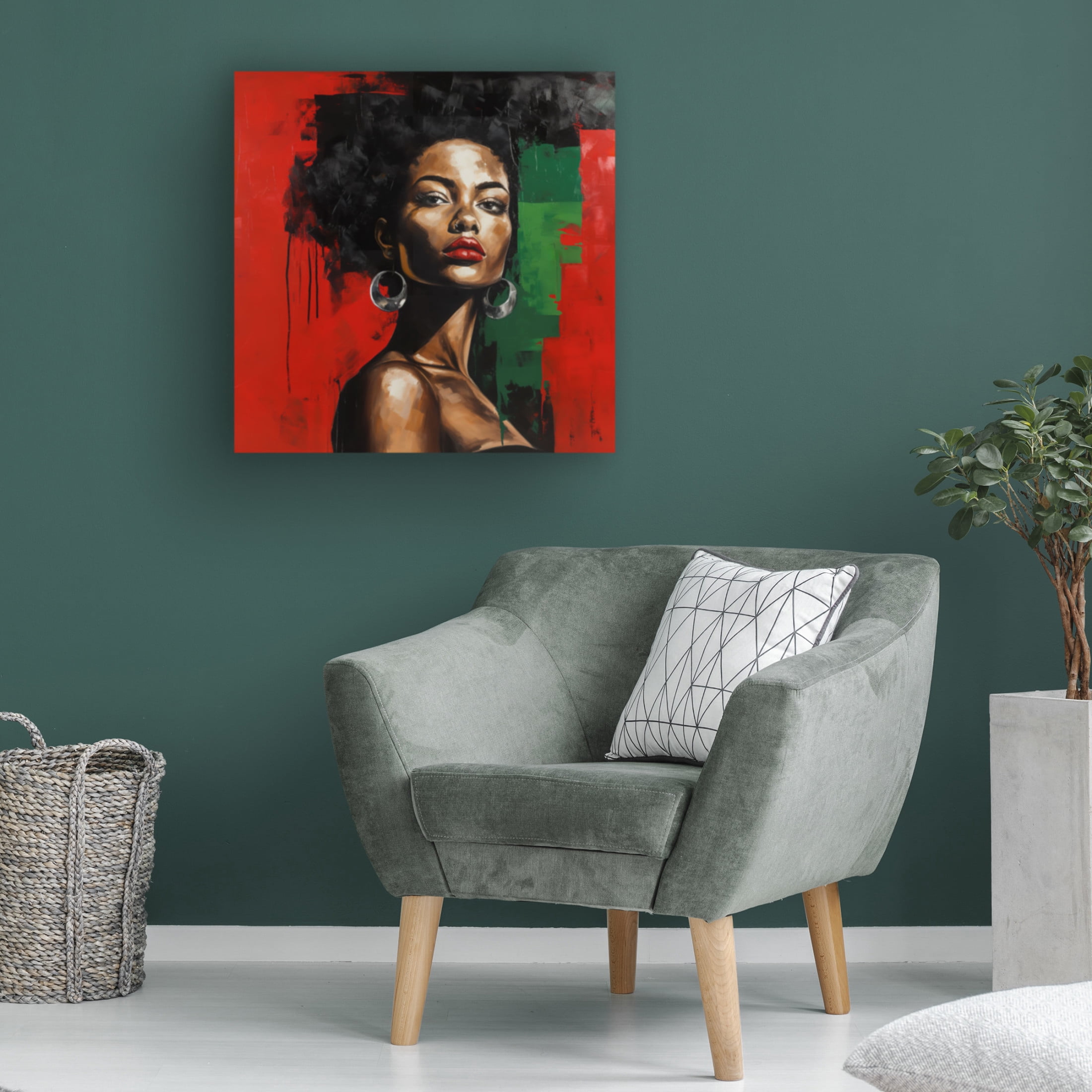 Canvas Wall Art - Ray Heere 'Colorful Model 22' Wall Art for Living Room, Bedroom, or Office Décor by Trademark Fine Art - 35 x 35 Inches