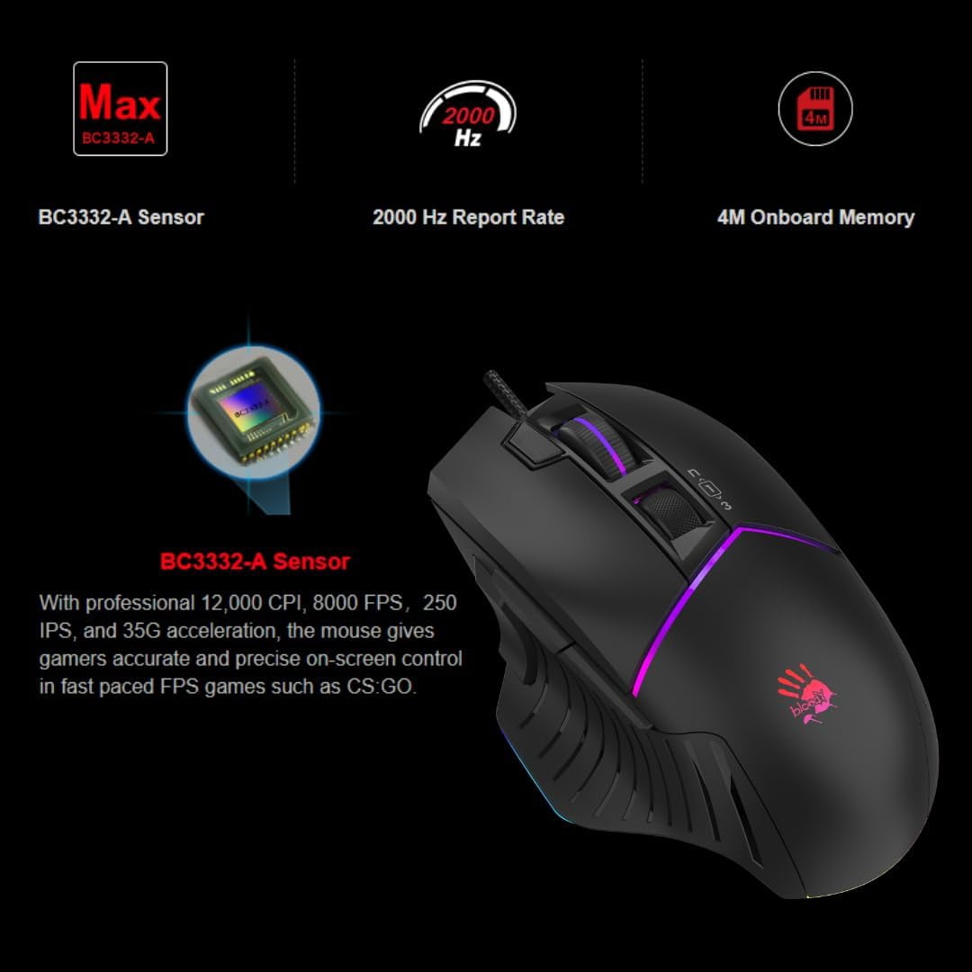 Bloody W95BR Max Extra Fire 12,000 CPI Gaming Mouse