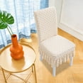 thumbnail image 1 of Aslant Circles Stretch Skirt Chair Cover Full 360° Wrap, Elastic Dining Chair Slipcover with Ruffled Hem – All-Season Stool Protector for Home Wedding Banquet, 1 of 6