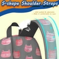 thumbnail image 5 of Pink Cat Head Gray Pattern 17" Waterproof Oxford School Backpacks for Teens, S-Shape Padded Straps, for School, Travel, Hiking, Camping, 5 of 5