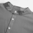 thumbnail image 7 of Ecqkame Mens Cotton Linen Short Sleeve Shirts Solid Color Lightweight Button Beach Tops Turndown Collar Summer T Shirt Gray XXXXL, 7 of 7
