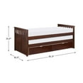 thumbnail image 7 of Pemberly Row Transitional Wood Twin/Twin Bed with Storage Boxes in Dark Cherry, 7 of 7