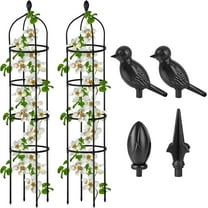 2 Pcs Garden Obelisk Trellis for Climbing Plants Outdoor 6 Ft Rose Bush Round Trellis for Pots Rustproof Metal Plant Flower Trellises for Clematis Vine Jasmine Support Outdoor Indoor