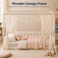 thumbnail image 6 of Miniyam Full Size Canopy FloorBed with Guardrails for Kids and Teens, White, 6 of 7