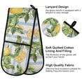 thumbnail image 4 of Dailycode Double Sided Oven Mitt with Loop Heat Resistant Kitchen Long Potholders 7" x 35" Lemon Slice and Leaves, 4 of 6