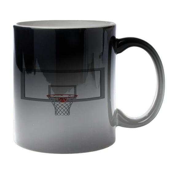 KuzmarK Black Heat Morph Color Changing Coffee Cup Mug 11 Ounce - Basketball Hoop