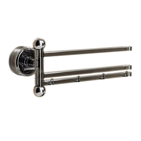 Suction Cup Rotating Multiple Rod Bathroom Towel Rack Space Saving Storage Organizers for Home Hotel