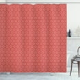 thumbnail image 1 of Ambesonne Lattice Shower Curtain, Complex Geometric Ornament, 69"Wx70"L, Vermilion and White, 1 of 3