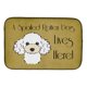 thumbnail image 1 of Caroline's Treasures - Alfombrilla para secar platos, caniche blanco, perro malcriado, vive aquí, 14 x 21 Caroline's Treasures BB1505DDM, 1 of 1