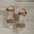 thumbnail image 4 of HAOTAGS Wedge Sandals for Women Single Band Platform Casual Beach Shoes Brown Size 5.5, 4 of 5