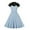Light Blue Cocktail Swing Dress, variant on Women's Cocktail Swing Dress Waist Pleated A Line Flowy Evening Prom Dress Short Sleeve Sundress 2024 Fashion Patchwork Color Lace Patchwork V Neck Smocked Light Blue XXL