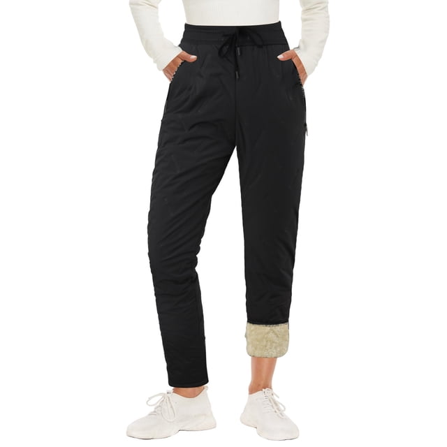 Gibobby Pantalones de invierno para mujeres Pantalones deportivos con forro para mujer, pantalones deportivos con bolsillos, pantalones térmicos cálidos de invierno(BK2,M)