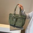 thumbnail image 5 of Bolso de terciopelo de gran capacidad para mujer, nueva versión coreana, sencillo bolso de hombro para mujer, bolso de mano estilo perezoso japonés, 5 of 5