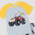 thumbnail image 4 of larppty Toddler & Big Boy 2-Piece Monster Truck Outfit – Raglan Short Sleeve T-Shirt & Shorts Set, Casual Playwear for Kids 2-12Y（Yellow， 6-7 Years）, 4 of 4