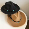 thumbnail image 4 of Sombrero de vaquero occidental de moda para mujer con vaquera de fieltro con ala enrollada JM, 4 of 5